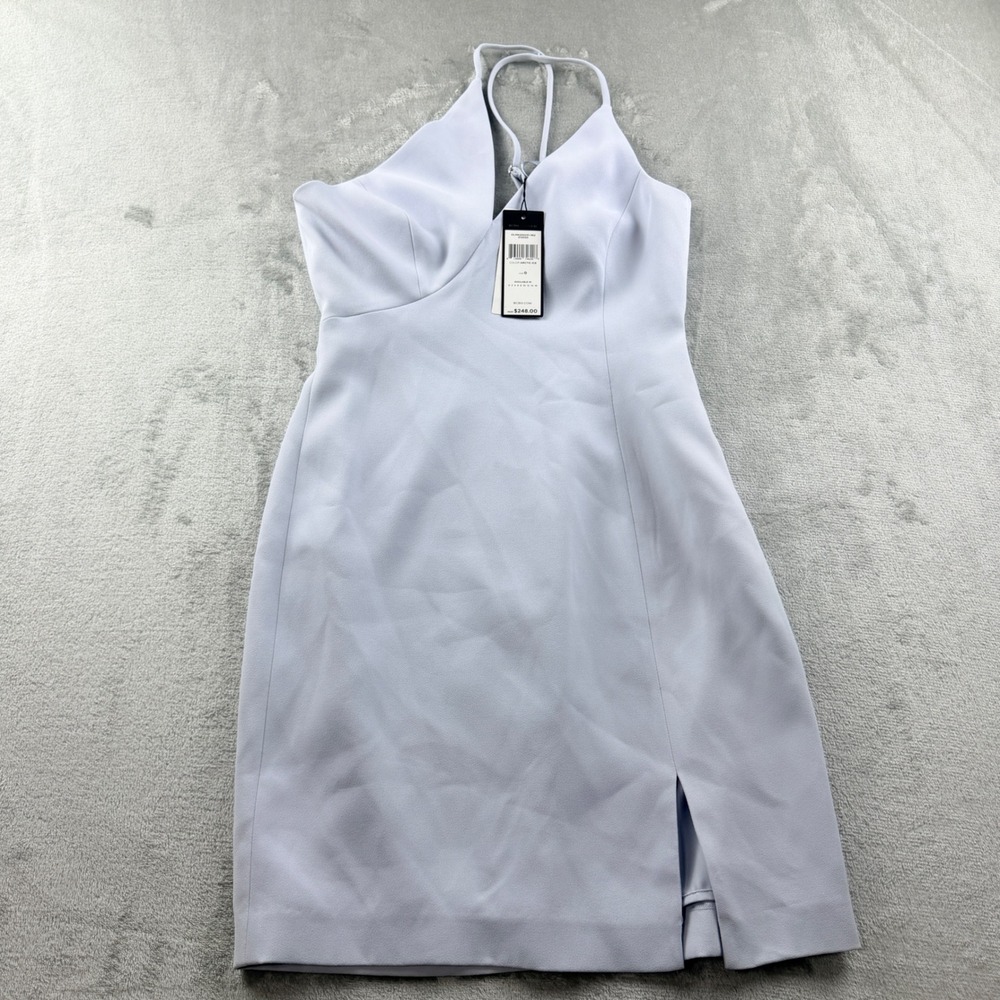 BCBGMAXAZRIA Women's Size 0 Arctic Ice Halter Neck Mini Dress OLM6200231-362 NEW